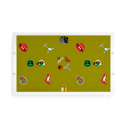 Precise Edge Chatreuse Acrylic Decorative Tray, 17 x 10.5 in. by Nicolette Mayer 