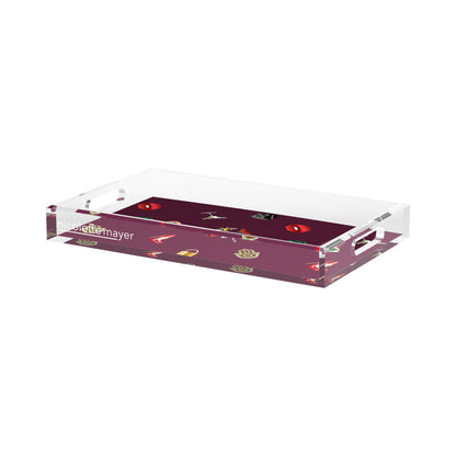 Precise Edge Eggplant Acrylic Decorative Tray, 17 x 10.5 in. by Nicolette Mayer 