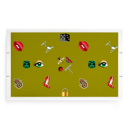 Precise Edge Chatreuse Acrylic Decorative Tray, 22.5 x 14.5 in. by Nicolette Mayer 