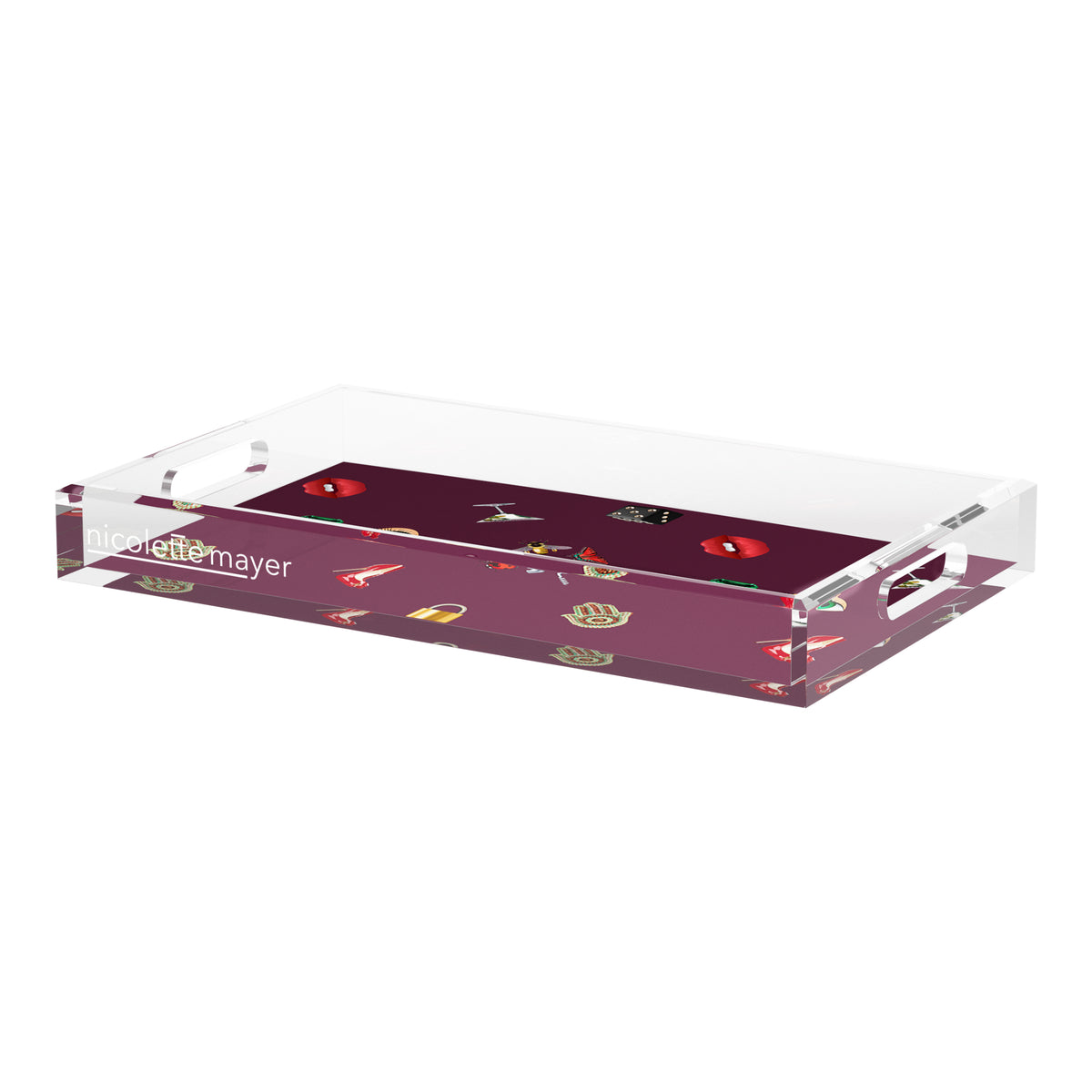 Precise Edge Eggplant Acrylic Decorative Tray, 22.5 x 14.5 in. by Nicolette Mayer 