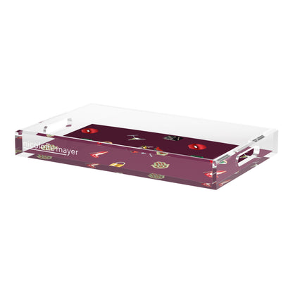 Precise Edge Eggplant Acrylic Decorative Tray, 22.5 x 14.5 in. by Nicolette Mayer 