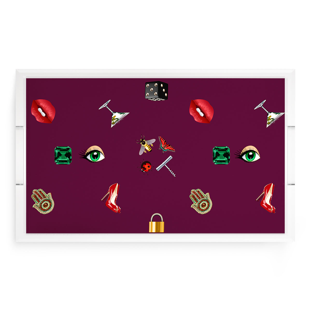 Precise Edge Eggplant Acrylic Decorative Tray, 22.5 x 14.5 in. by Nicolette Mayer 