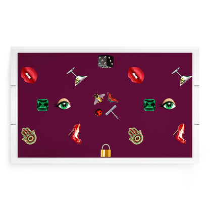 Precise Edge Eggplant Acrylic Decorative Tray, 22.5 x 14.5 in. by Nicolette Mayer 