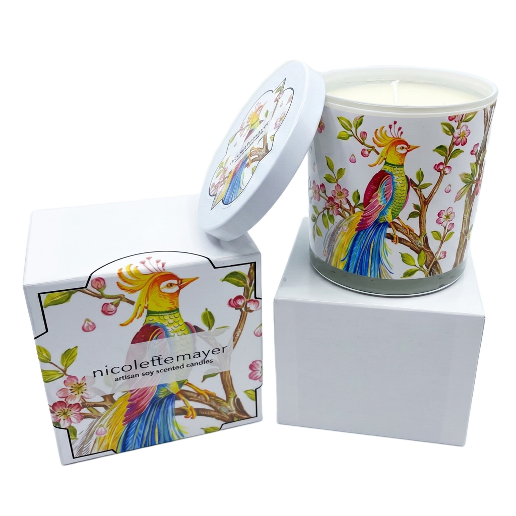 Resplendent Quetzal White Candle - nicolettemayer.com