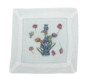Royal Delft Purissima 6X6" Hemstitch Cocktail Napkins Set of 4