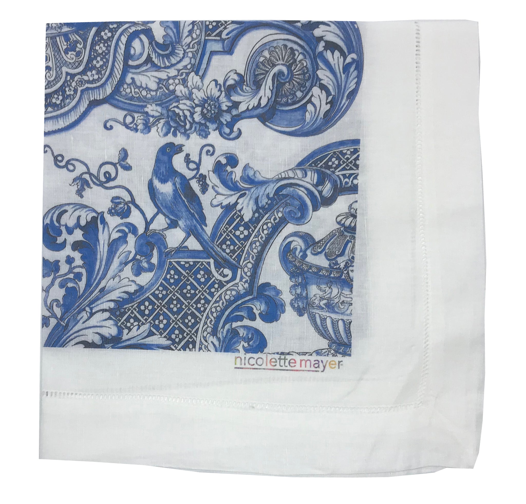 Royal Delft William And Mary Blue 22X22 Cotton Sateen Napkin