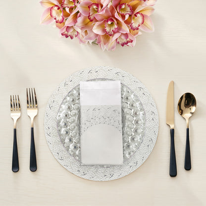 Raffia Amagansett White Cotton Sateen Dinner Napkins - nicolettemayer.com