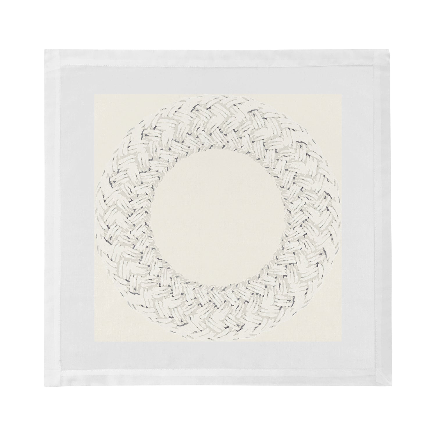 Raffia Amagansett White Cotton Sateen Dinner Napkins - nicolettemayer.com