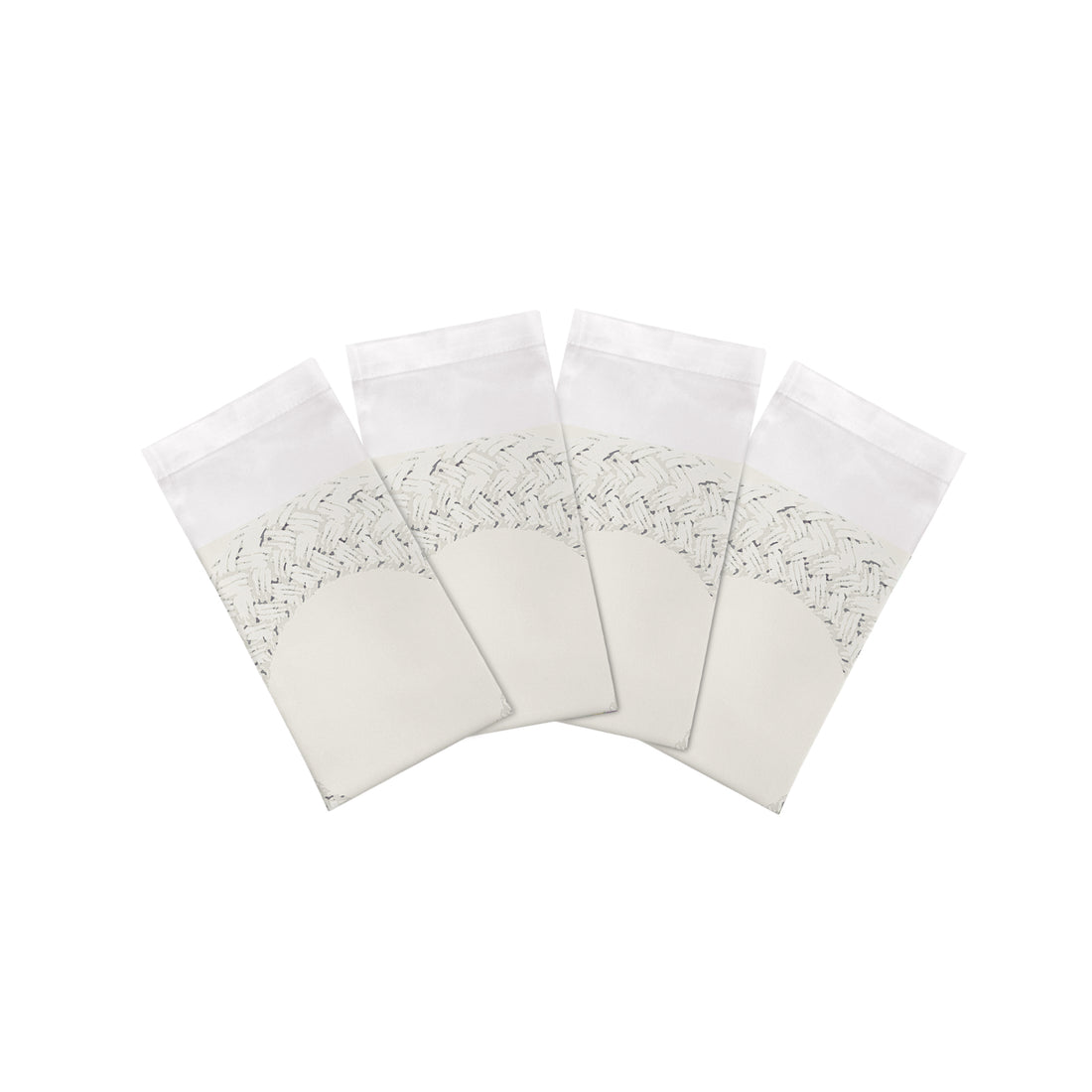 Raffia Amagansett White Cotton Sateen Dinner Napkins - nicolettemayer.com
