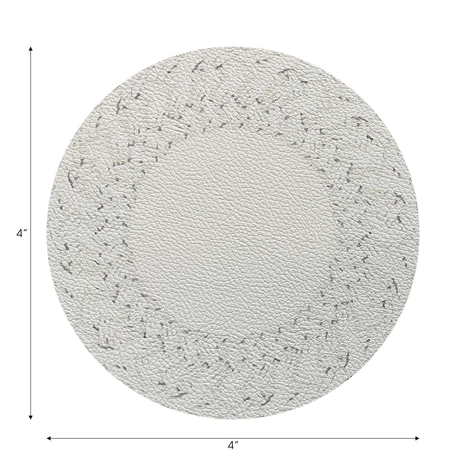 Raffia Amagansett White Vegan Leather Round Coasters