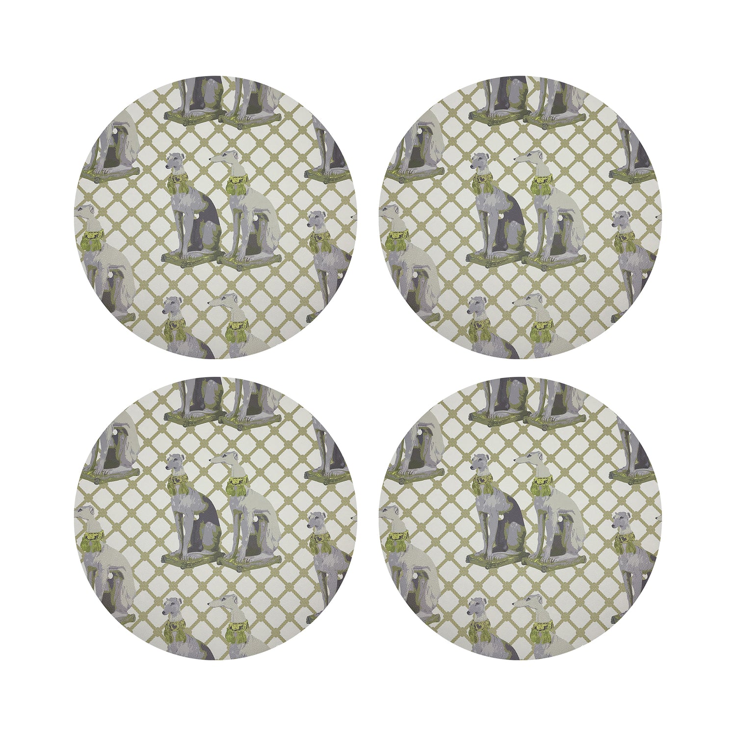 Regal Greyhound Gold 16&quot; Round Pebble Placemats, Set of 4 - nicolettemayer.com
