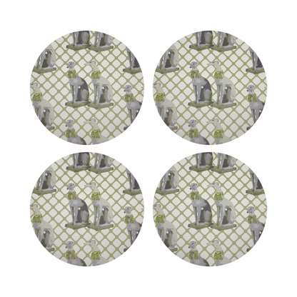 Regal Greyhound Gold 16&quot; Round Pebble Placemats, Set of 4 - nicolettemayer.com
