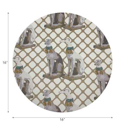 Regal Greyhound Luxe Vegan Leather Round Pebble Placemat