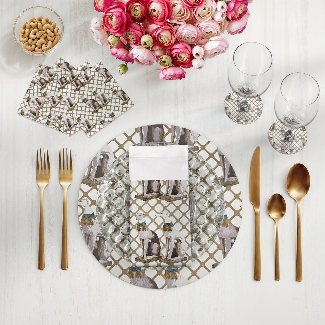 Regal Greyhound Luxe 16" Round Pebble Placemats, Set of 4 - nicolettemayer.com
