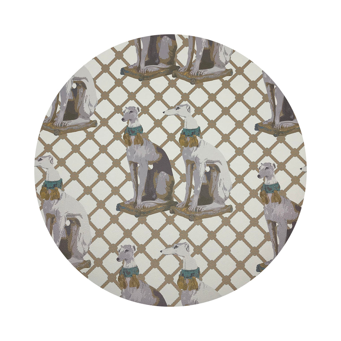 Regal Greyhound Luxe 16" Round Pebble Placemats, Set of 4 - nicolettemayer.com