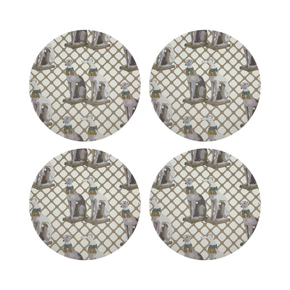 Regal Greyhound Luxe 16&quot; Round Pebble Placemats, Set of 4 - nicolettemayer.com
