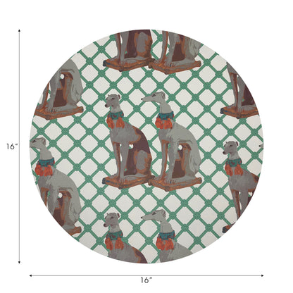 Regal Greyhound Marion Vegan Leather Round Pebble Placemat