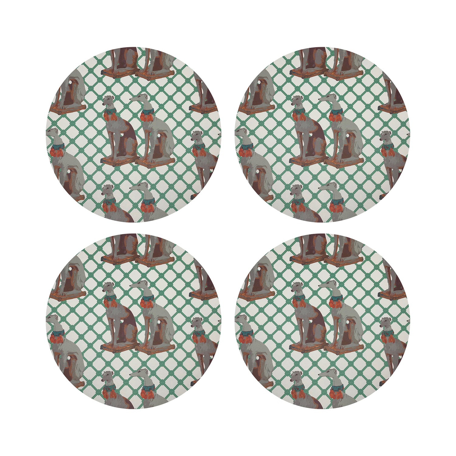 Regal Greyhound Marion 16&quot; Round Pebble Placemats, Set of 4 - nicolettemayer.com
