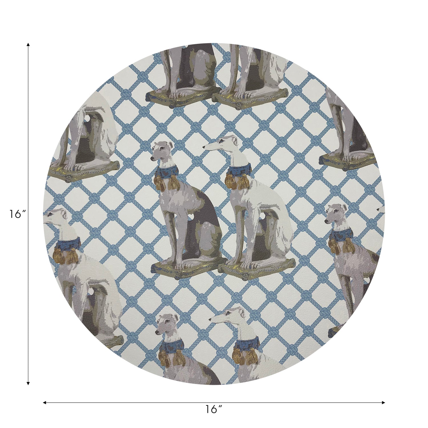 Regal Greyhound Wyeth Vegan Leather Round Pebble Placemat