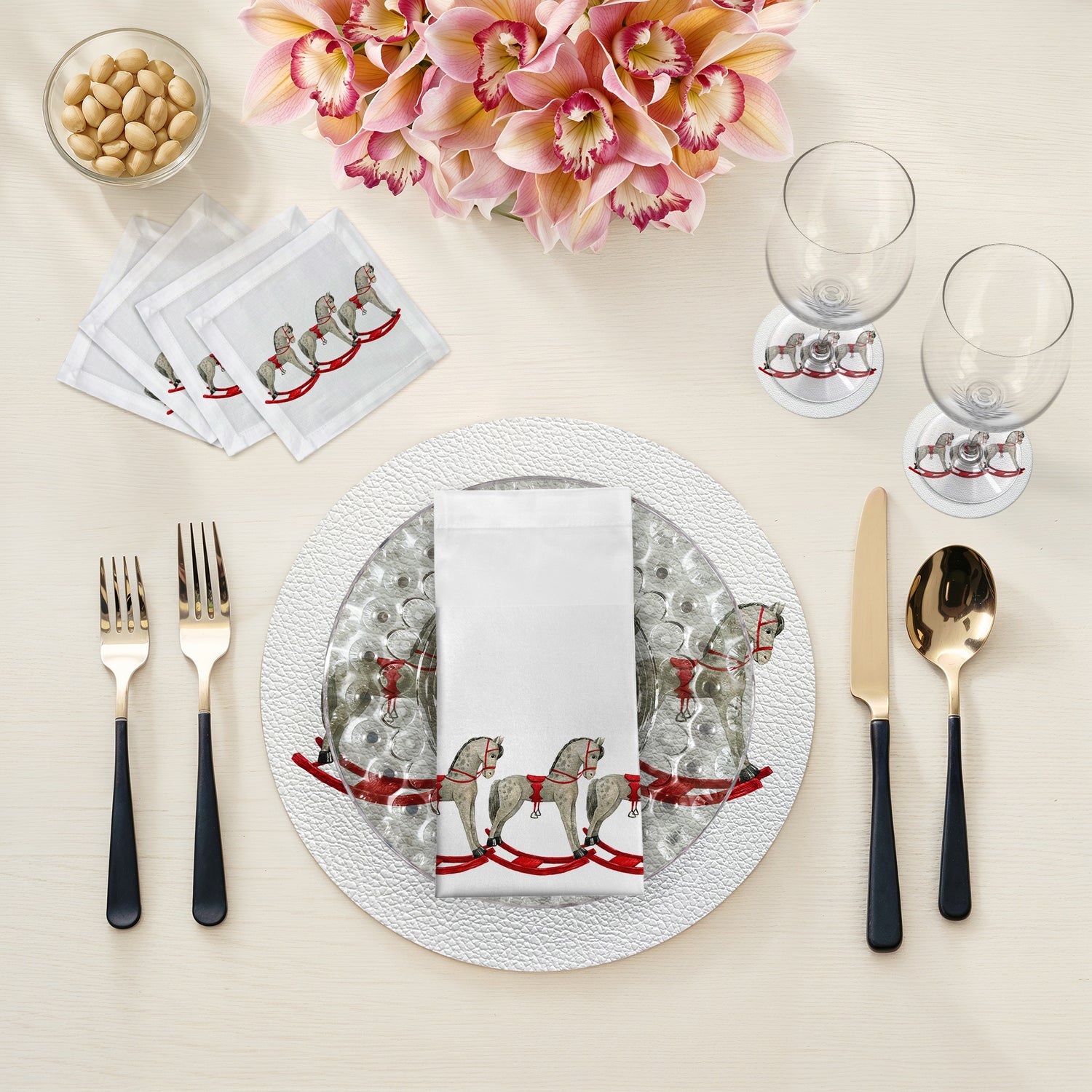 Rocking Horse Cotton Sateen Dinner Napkins