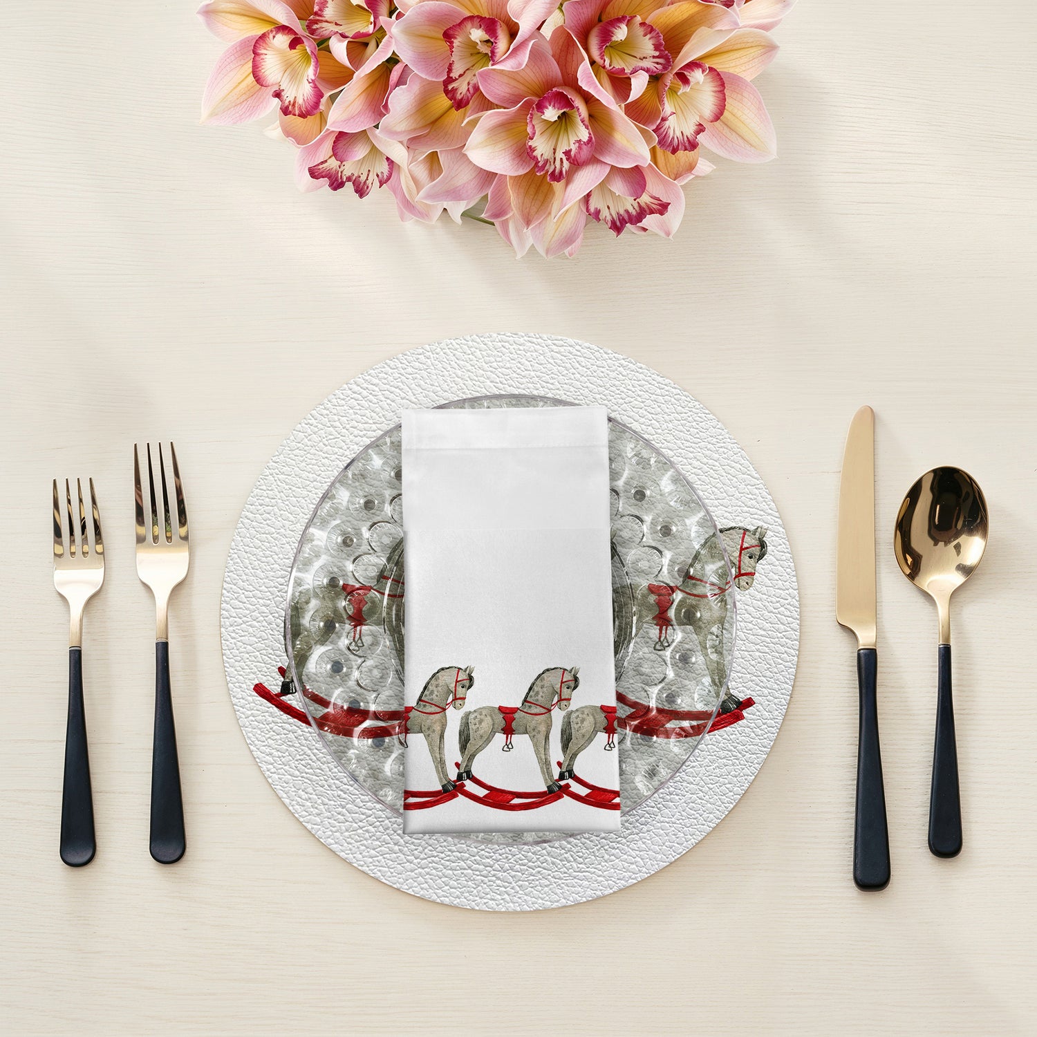 Rocking Horse Cotton Sateen Dinner Napkins