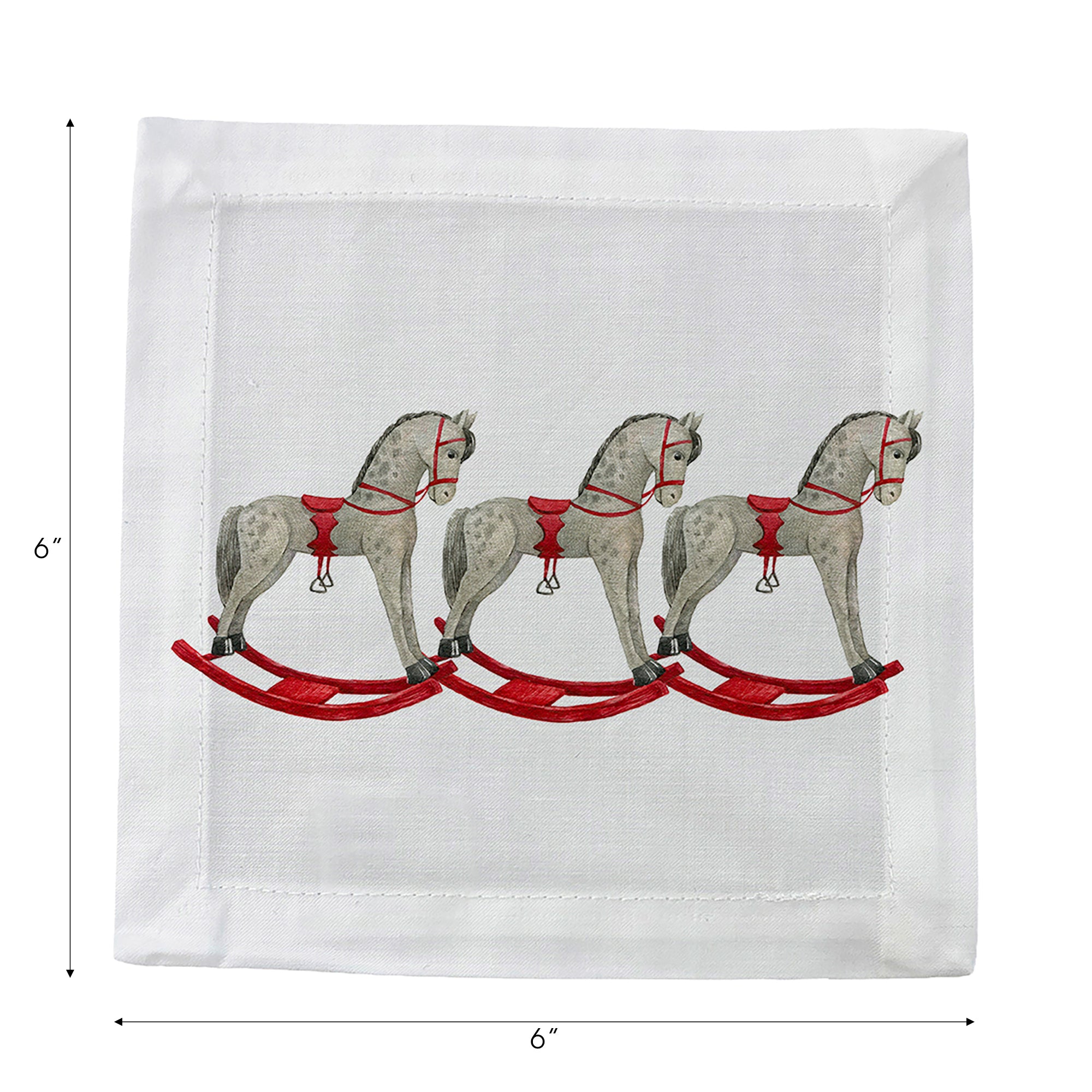 Rocking Horse Cotton Sateen Cocktail Napkins