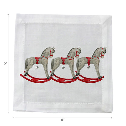 Rocking Horse Cotton Sateen Cocktail Napkins