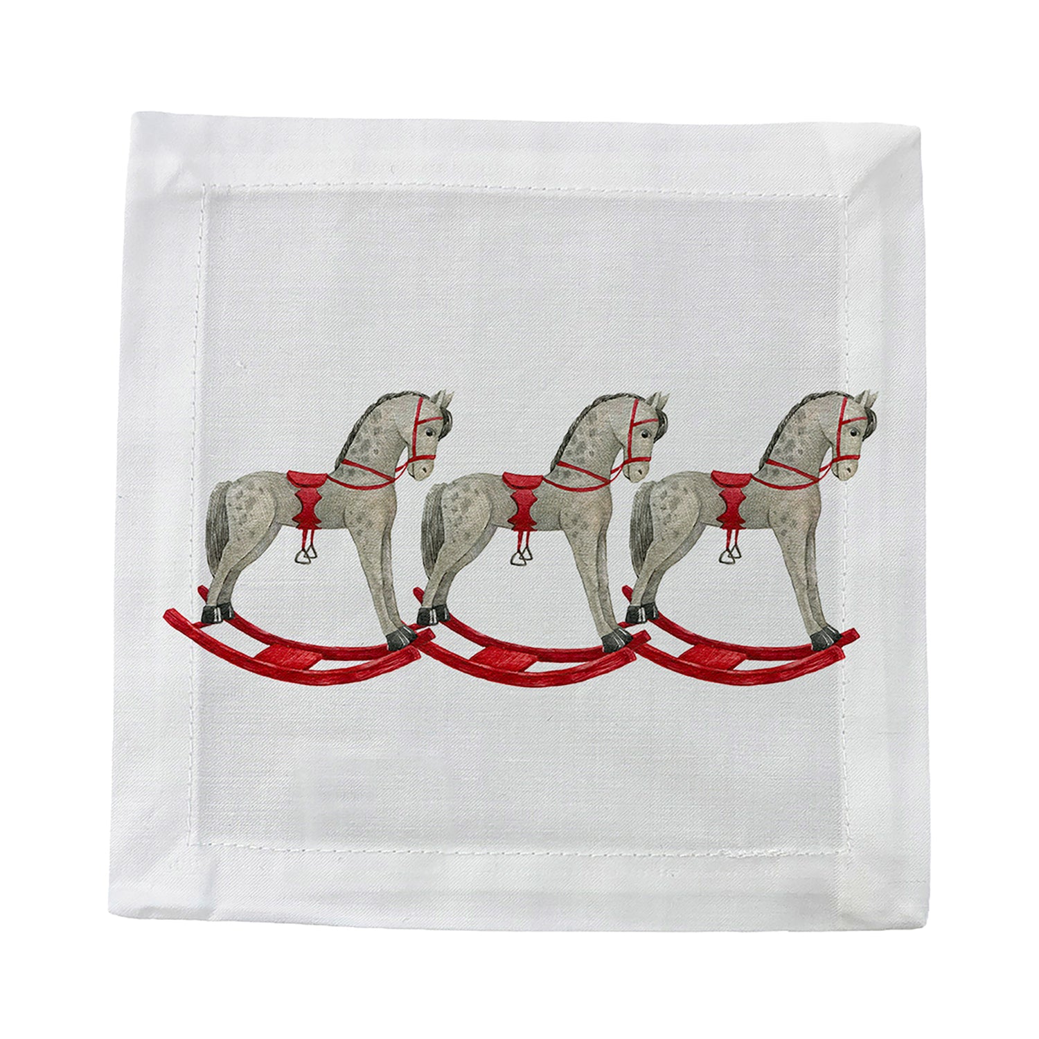 Rocking Horse Cotton Sateen Cocktail Napkins