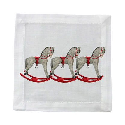 Rocking Horse Cotton Sateen Cocktail Napkins