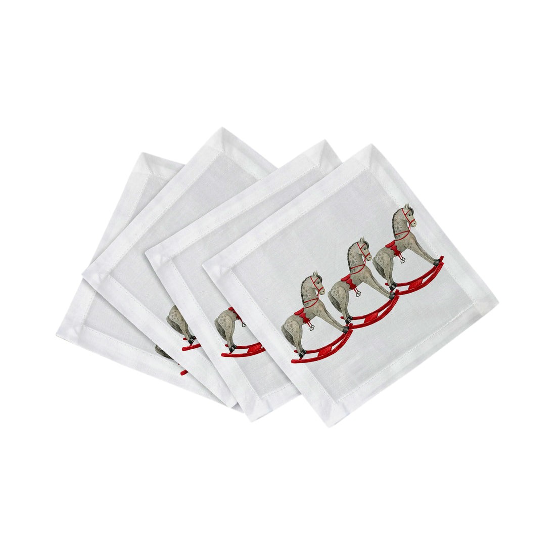 Rocking Horse Cotton Sateen Cocktail Napkins