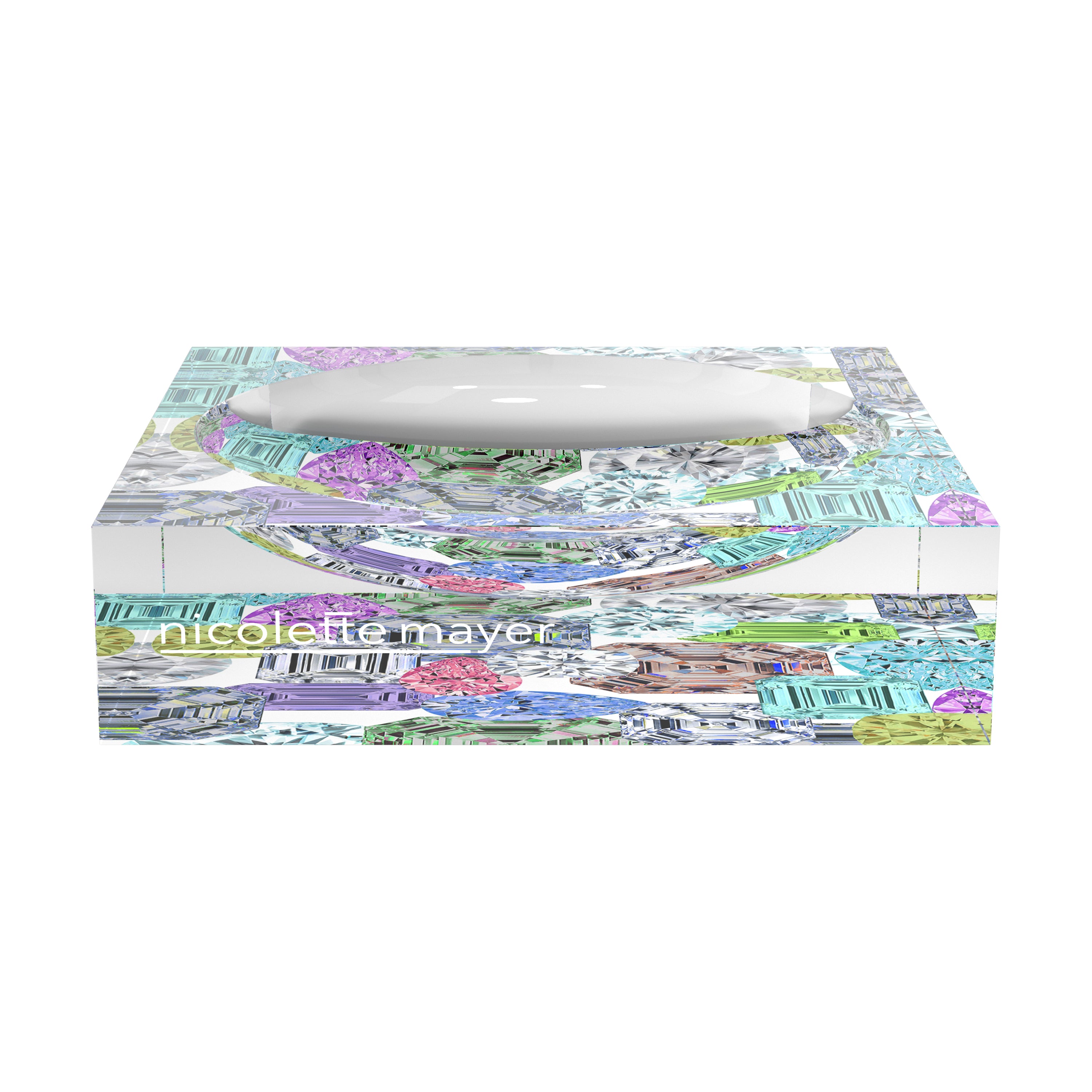 Rocks on White Acrylic Candy Catchall Dish