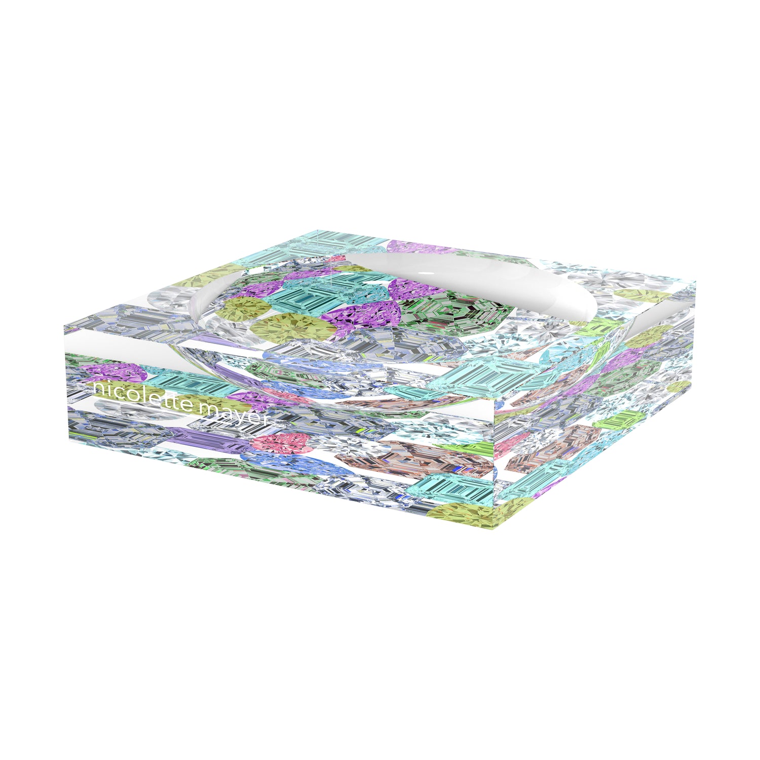 Rocks on White Acrylic Candy Catchall Dish