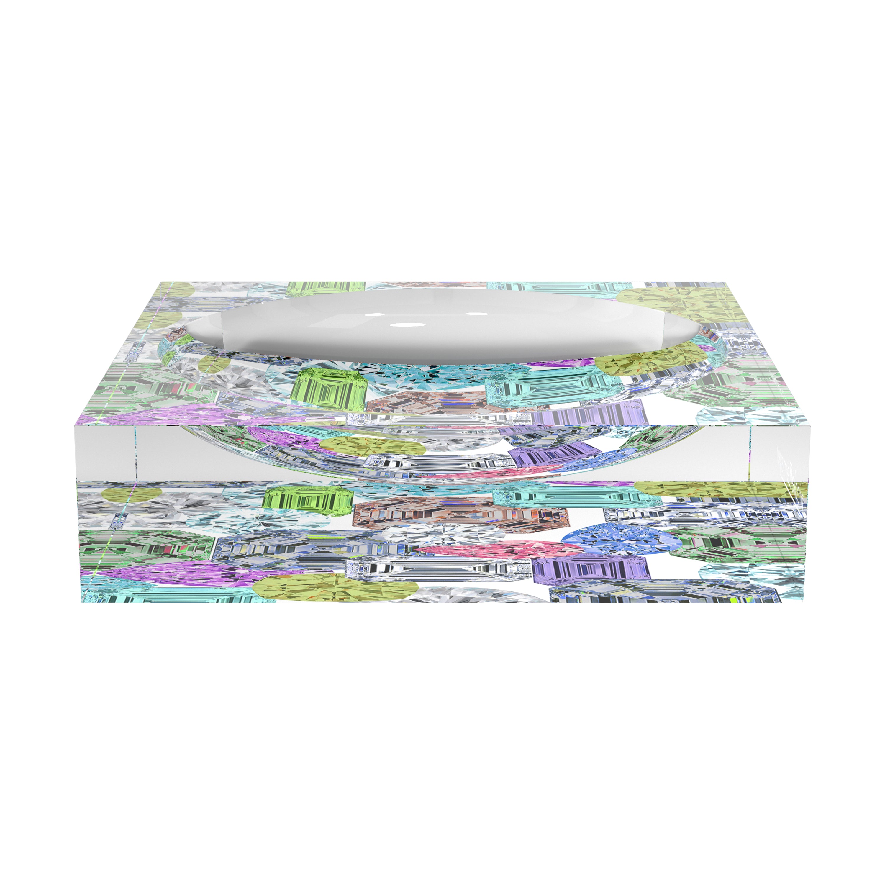 Rocks on White Acrylic Candy Catchall Dish