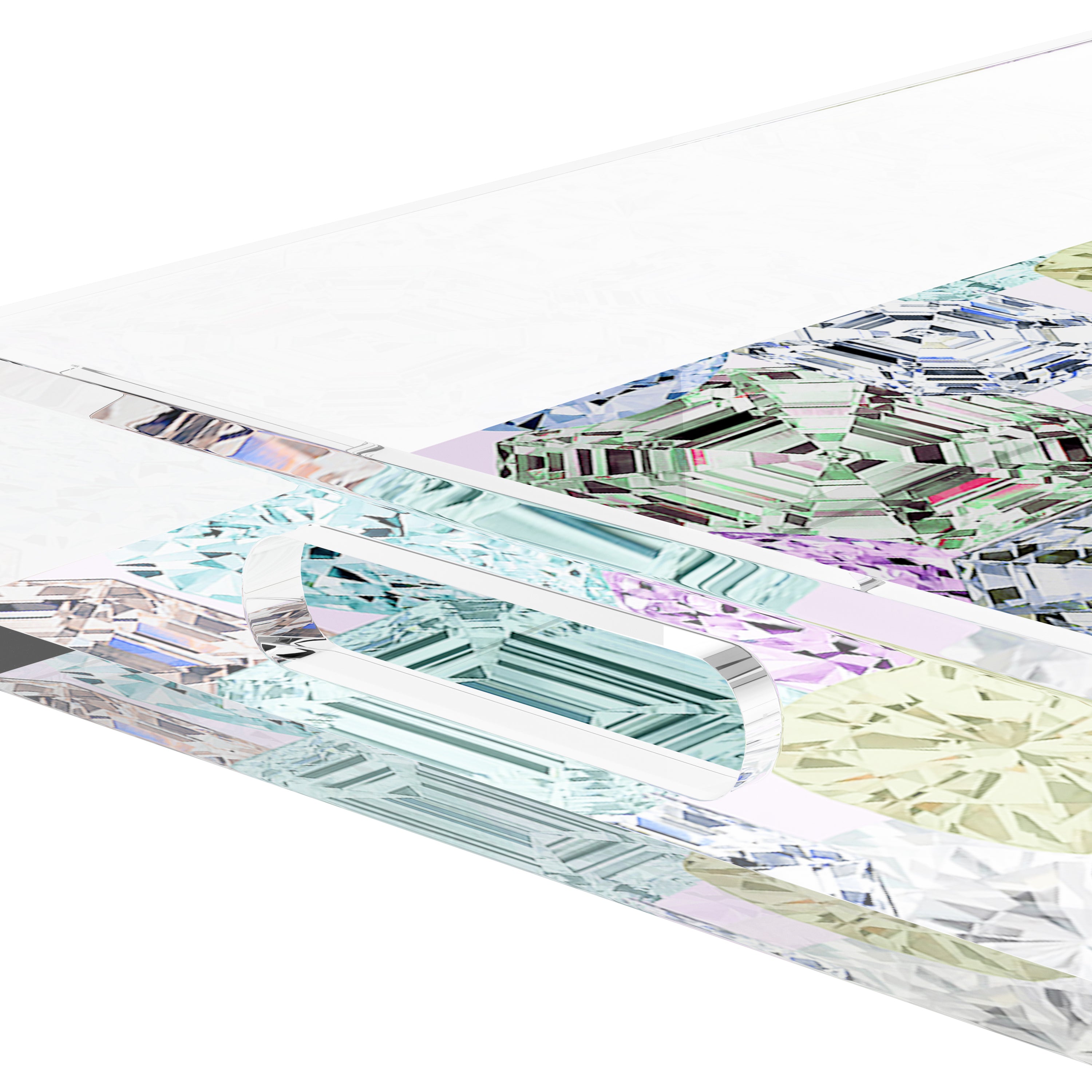 Rocks On Pink 12.5X7.75 Acrylic Tray - nicolettemayer.com
