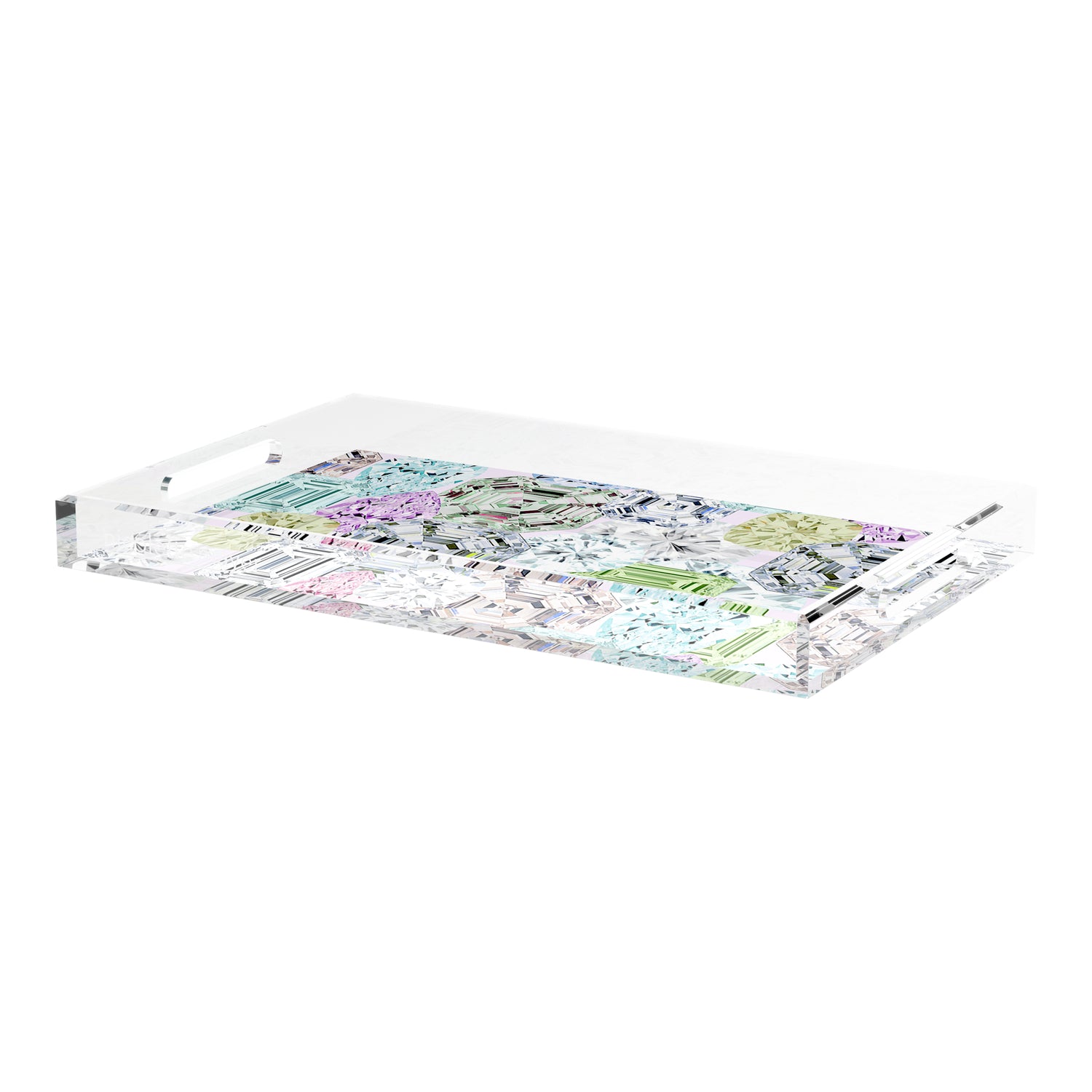 Rocks On Pink 22.5X14.5 Acrylic Tray - nicolettemayer.com
