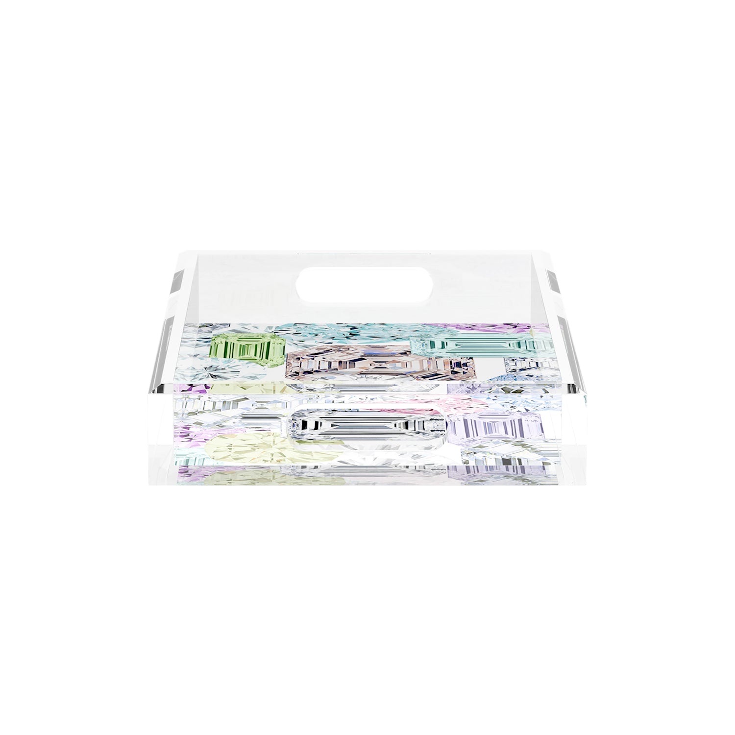 Rocks On White 12.5X7.75 Acrylic Tray - nicolettemayer.com
