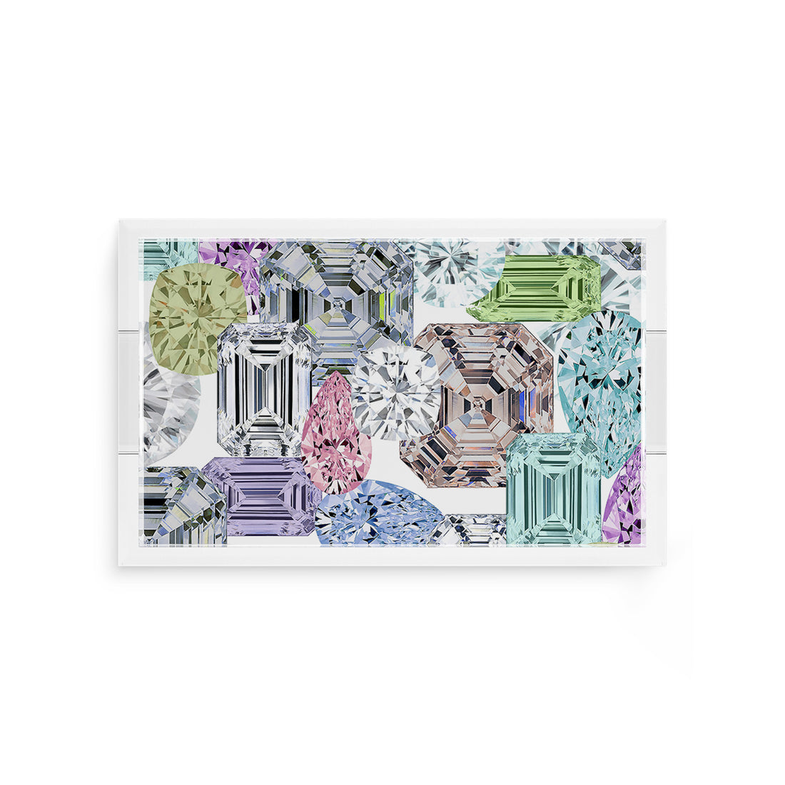 Rocks On White 12.5X7.75 Acrylic Tray - nicolettemayer.com
