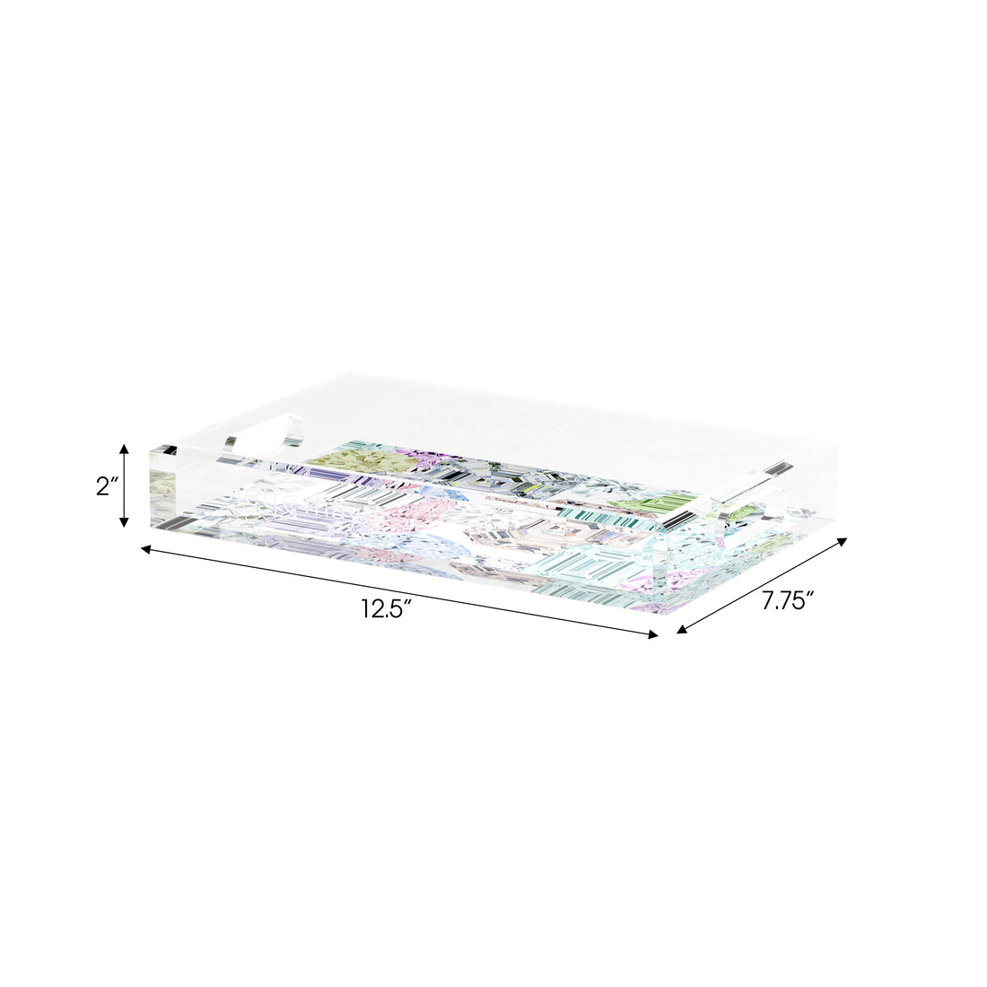 Rocks On White 12.5X7.75 Acrylic Tray - nicolettemayer.com
