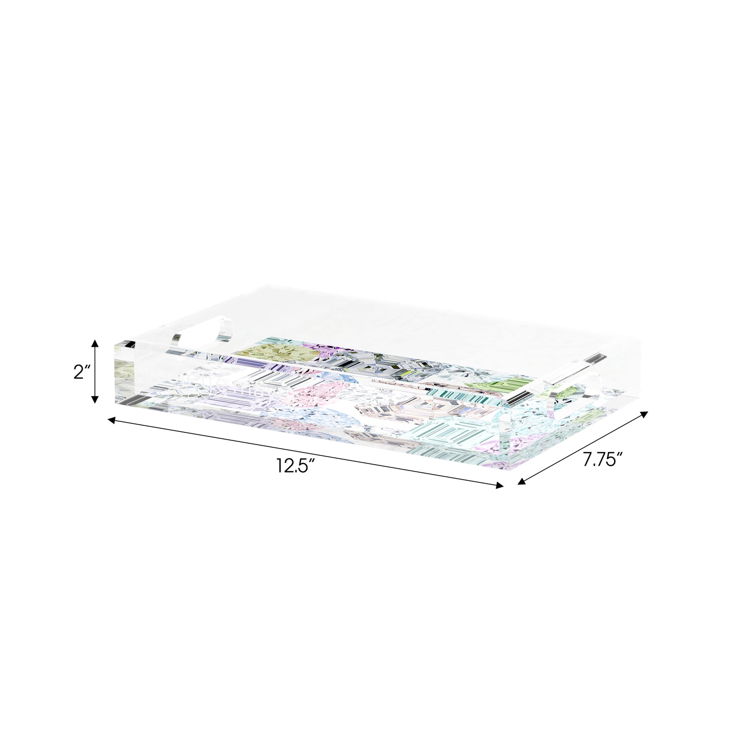 Rocks On White 12.5X7.75 Acrylic Tray - nicolettemayer.com
