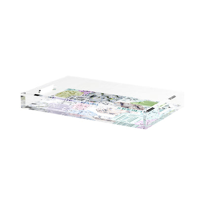 Rocks On White 17X10.5 Acrylic Tray - nicolettemayer.com
