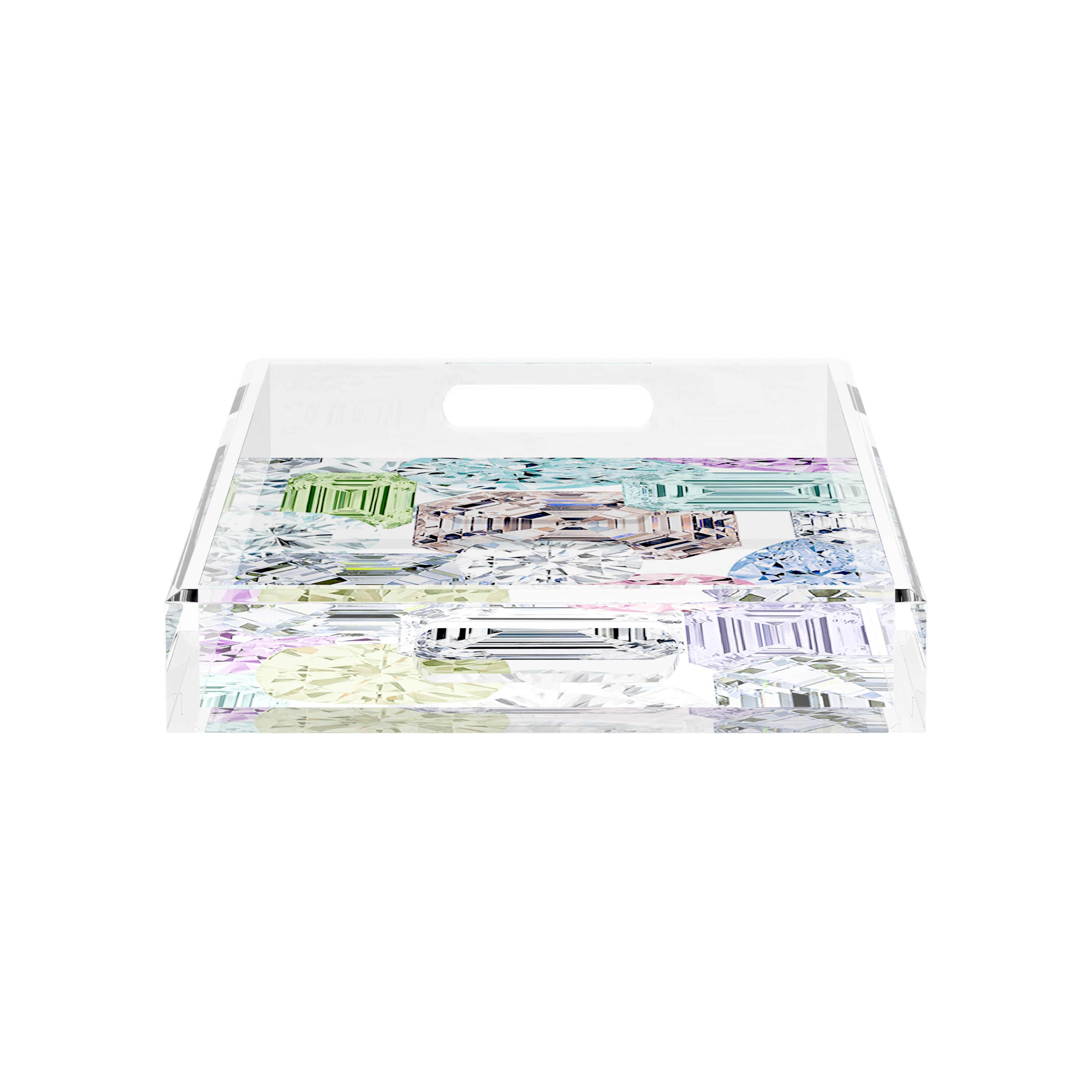 Rocks On White 17X10.5 Acrylic Tray - nicolettemayer.com
