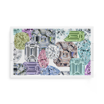 Rocks On White 17X10.5 Acrylic Tray - nicolettemayer.com
