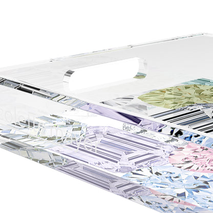 Rocks On White 17X10.5 Acrylic Tray - nicolettemayer.com
