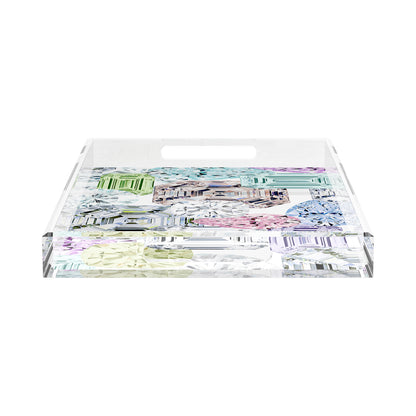 Rocks On White 22.5X14.5 Acrylic Tray - nicolettemayer.com
