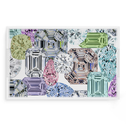 Rocks On White 22.5X14.5 Acrylic Tray - nicolettemayer.com
