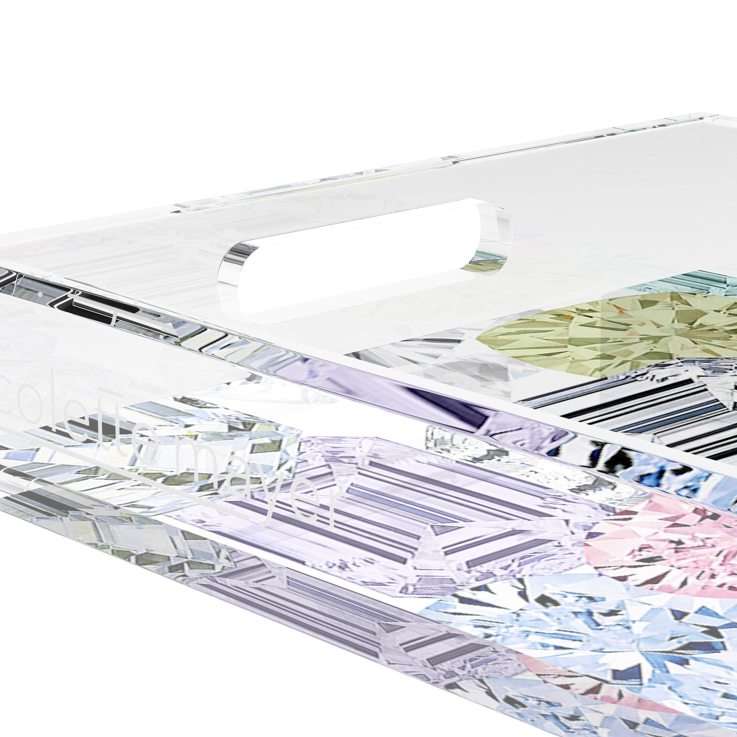 Rocks On White 22.5X14.5 Acrylic Tray - nicolettemayer.com
