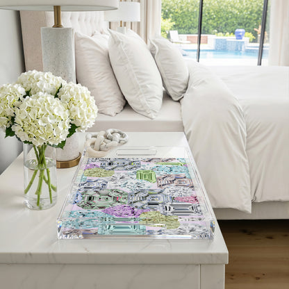 Rocks On White 22.5X14.5 Acrylic Tray - nicolettemayer.com
