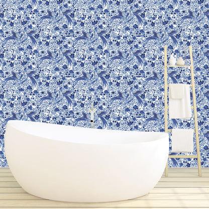 Papier peint Inspiration Blue Grasscloth, au mètre