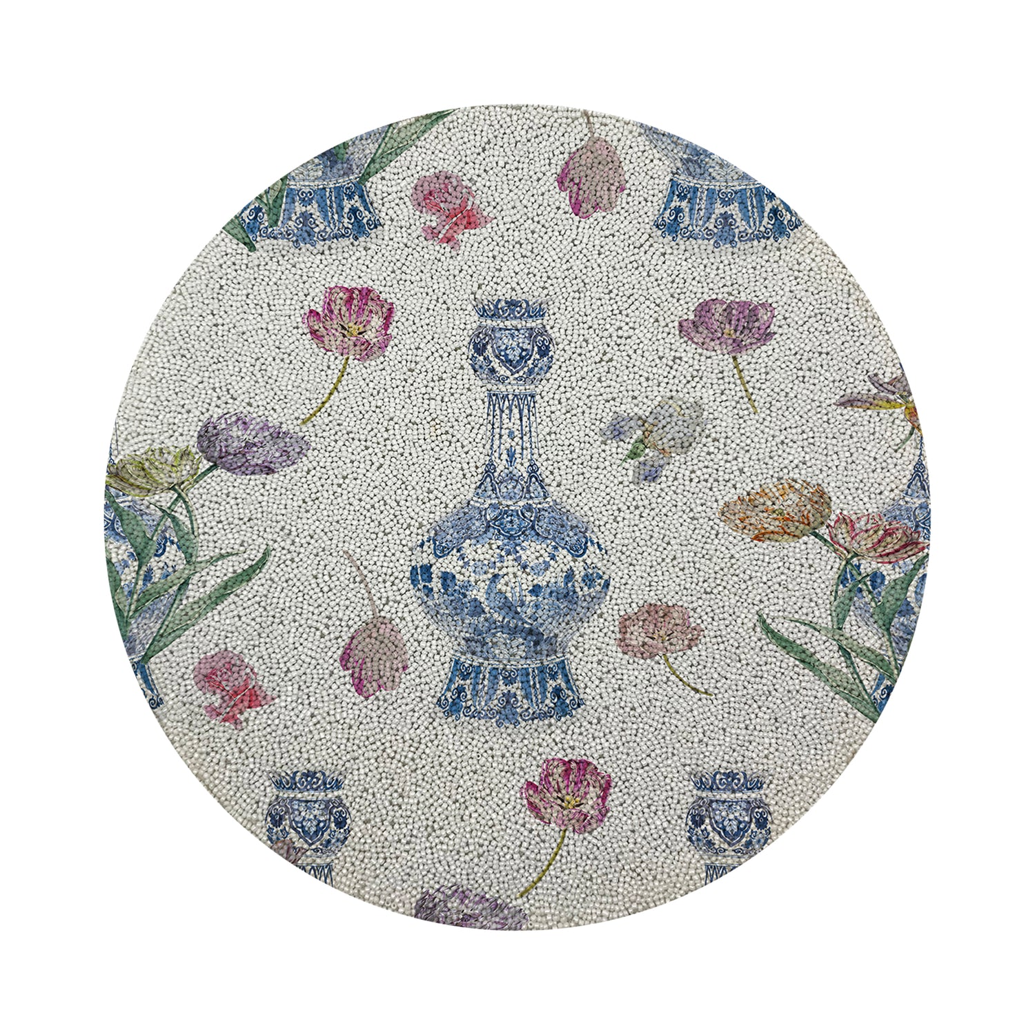 Royal Delft Purissima Round Beaded Placemat Smooth
