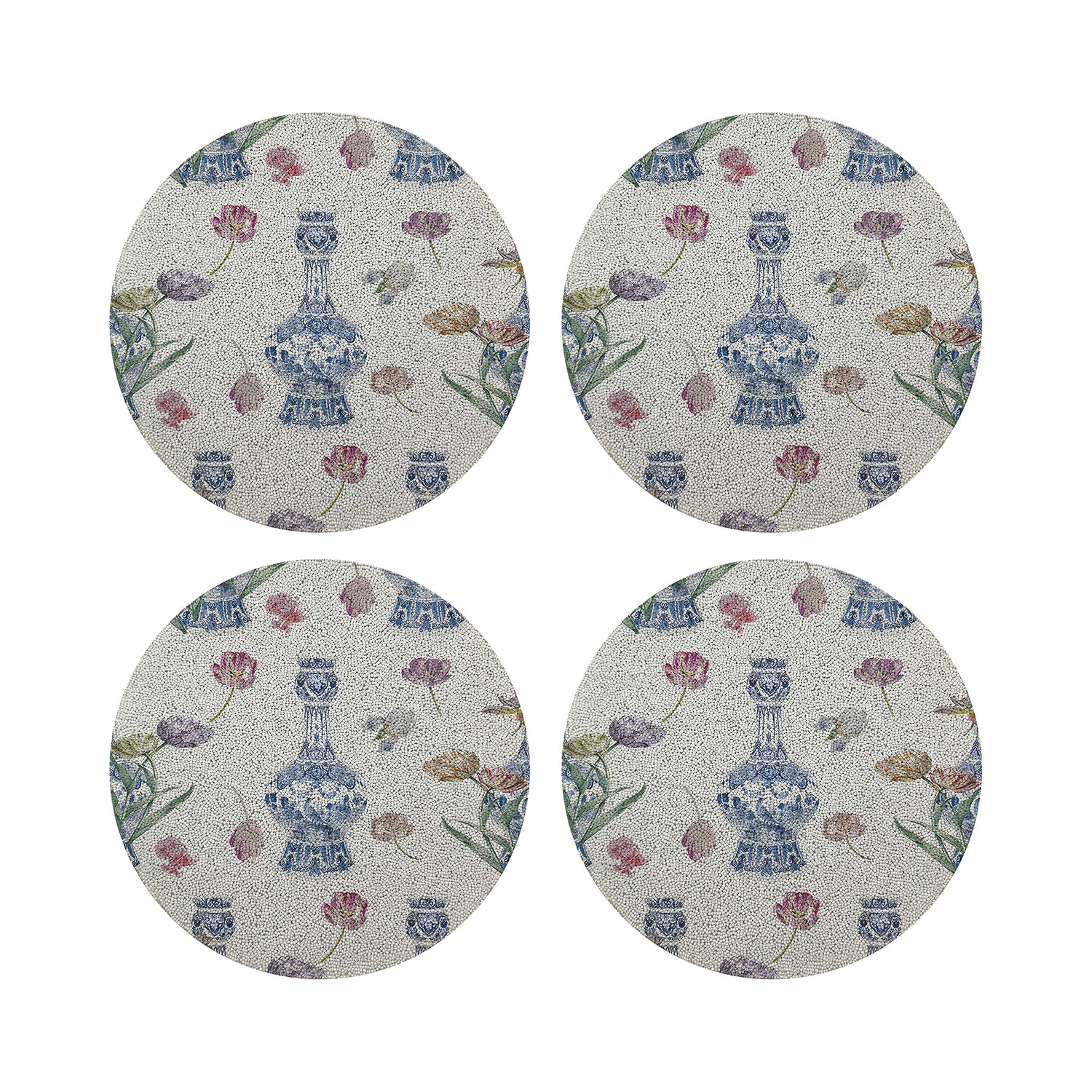 Royal Delft Purissima Round Beaded Placemat Smooth